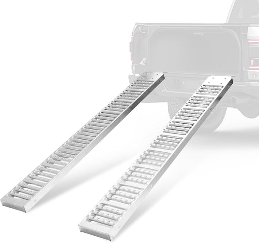 Rockland 72" x 9" Steel Truck Ramps, 1000 LBS Capacity, Portable Trailer Ramps for Motorcycles, Ebikes, Dirtbikes and ATVs, Heavy Duty Loading Ramps Ideal for Trailer Pickup Truck, 2 Pcs