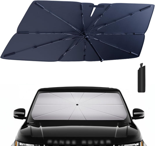 Windshield Sun Shade Umbrella Compatible with 2014-2022 Land Rover Range Rover Sport Accessories: Custom Fit 210T Silver, Foldable Sunshade Front Window Sun Visor, Blocks UV Rays, Keeps Car Cool
