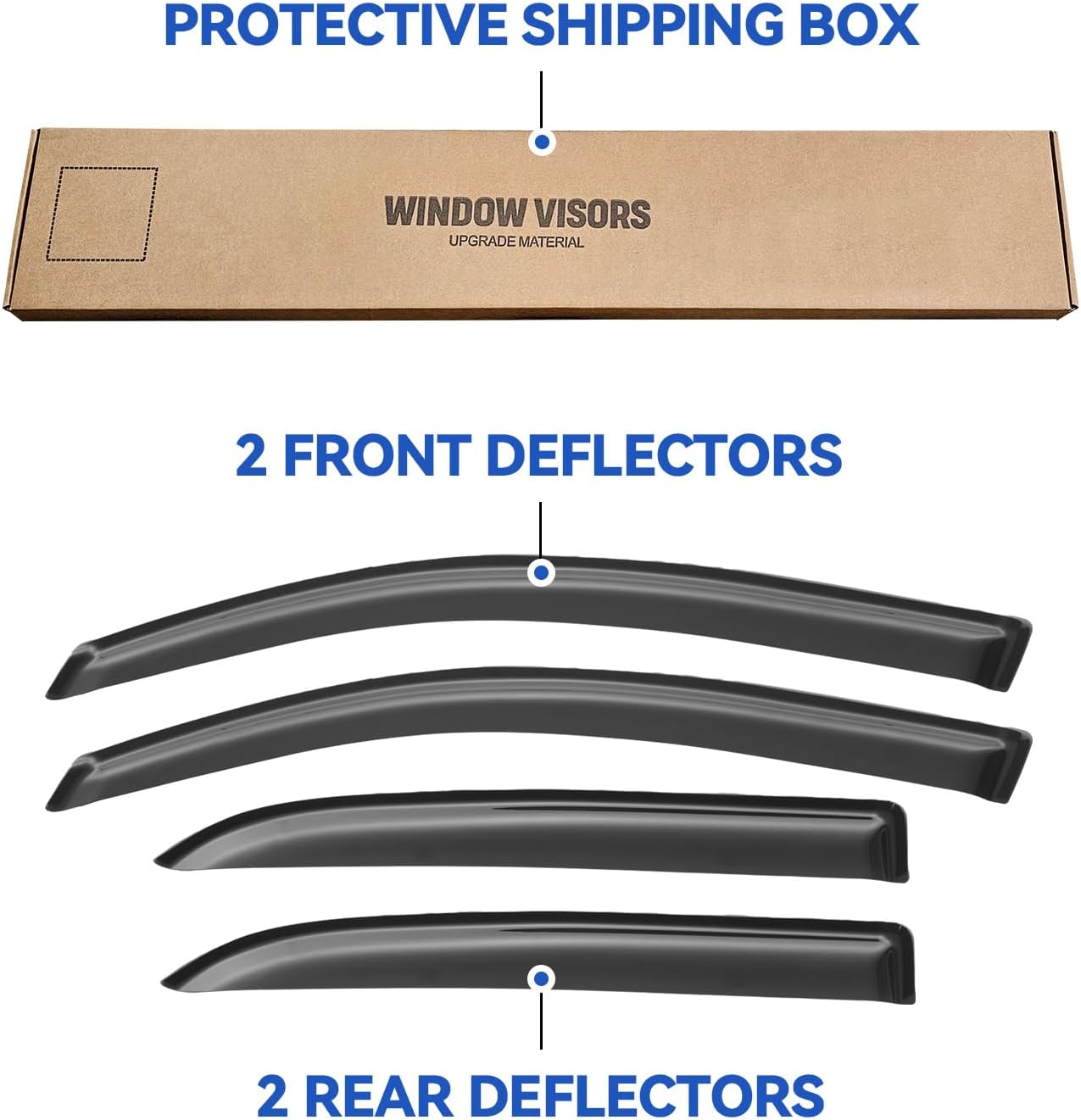 Window Visors Rain Guards for 2005 2006 2007 2008 2009 Chevy Equinox, Out-Channel Window Vent Wind Deflectors Visors Shades for 2006-2009 Pontiac Torrent