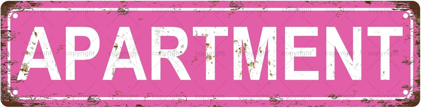 APARTMENT Space Vintage Metal Tin Street Sign Bar Cafe Garage Cave Home Room Wall Bathroom Farmhouse Garden Porch Patio Decor, 16 x 4 Inch