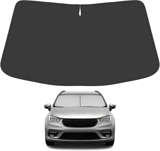 Proadsy 2025 Upgrade Windshield Sunshade Custom Fit 2017-2024 2025 Chrysler Pacifica Minivan Reflective Heat Sun UV Protector Foldable Front Window Shade Accessories