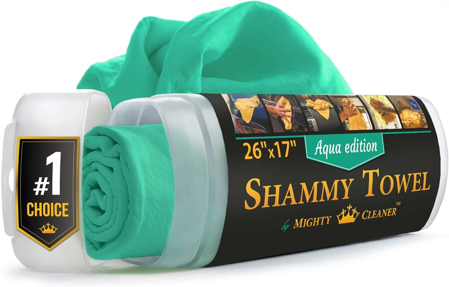 Premium Shammy Cloth for Car Drying - Super Absorbent Reusable Chamois Towel - Scratch-Free - 26'x17'