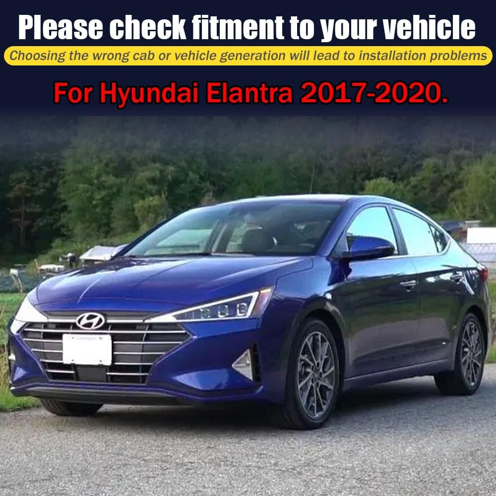 Rain Guards for Hyundai Elantra 2017-2020, Tape-on Side Window Deflectors for Hyundai Elantra, Window Visors for Hyundai Cars,for Hyundai Car Accessories 4 Rain Guards ＆ 2 Car Coasters
