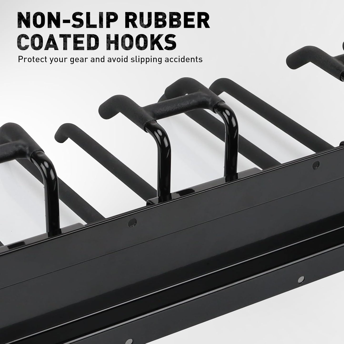 ELEAD 96 Inches Garage Storage, Garage Organization, Garden Tool Organizer Wall Mount, 18 Adjustable Heavy Duty Metal Hooks, Holds Up to 1460 lbs, Yard Tool Organizer for Garden, Yard, and Shed