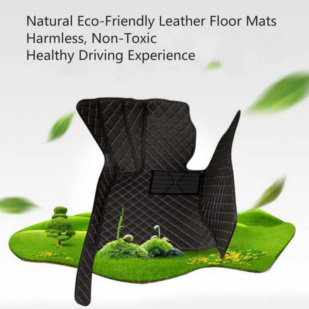 Custom All-Weather Protection Leather Car Floor Mats for Cars Sedan SUV Sports Car Waterproof Floor Mat (All Black Red)