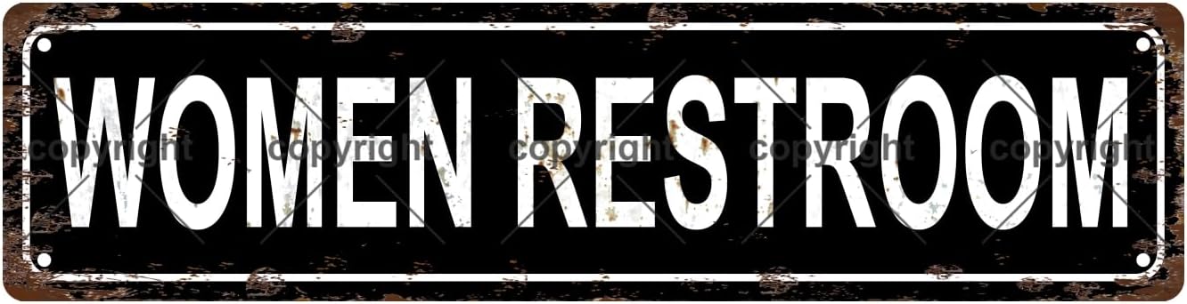 WOMEN RESTROOM Space Vintage Metal Tin Sign, Street Sign, Home Decor, Room Decor, Wall Decor, Bathroom Decor, Bar Decor, Cafe Decor, Garage Decor, 16 x 4 Inch