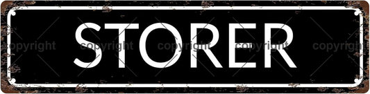 STORER Vintage Metal Tin Sign, Street Sign, Home Decor, Room Decor, Wall Decor, Bathroom Decor, Bar Decor, Cafe Decor, Garage Decor, 16 x 4 Inch