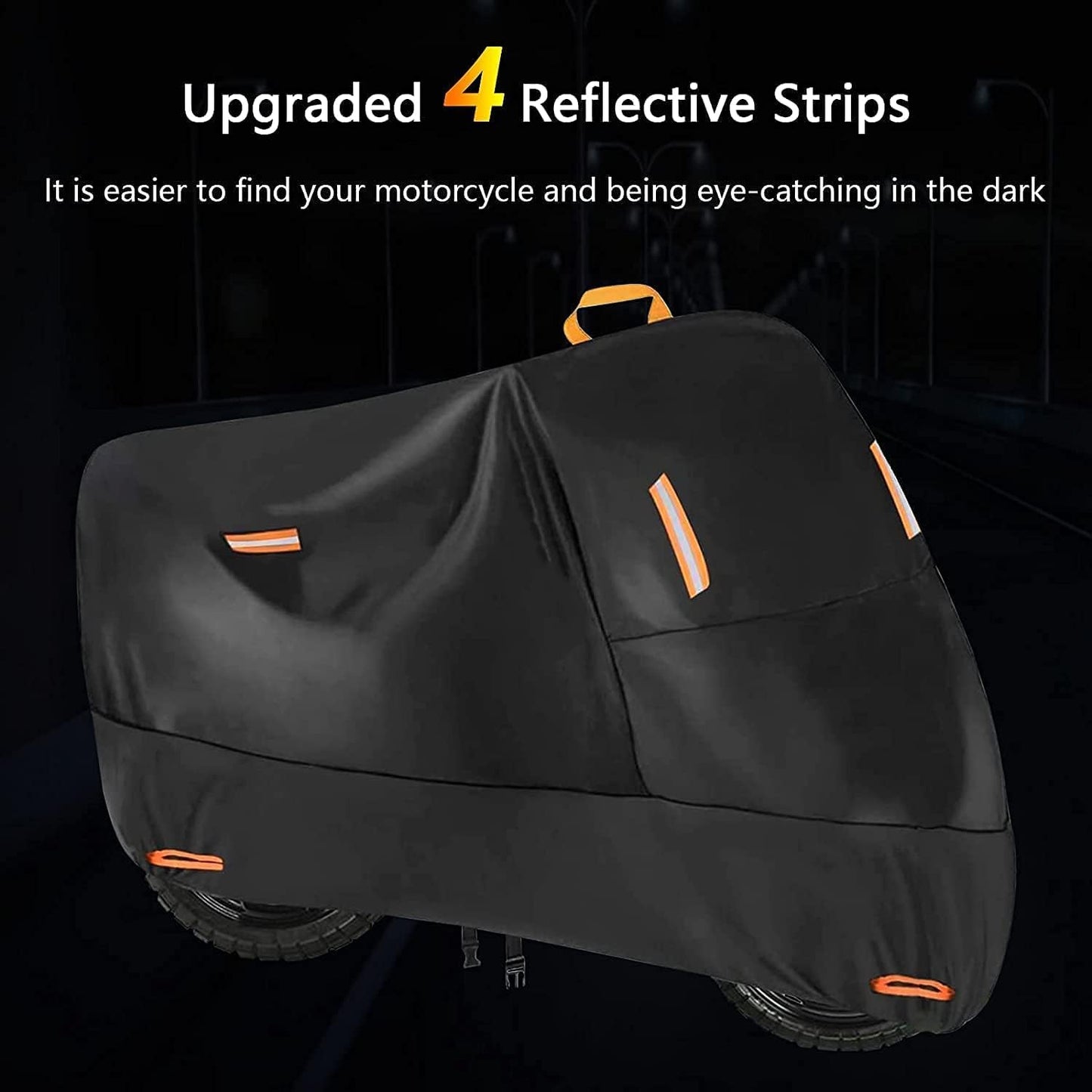 300D Oxford Heavy Duty Motorcycle Cover, Dirt Bike Cover, 86 inch L Compatible Sport Bikes Cruiser - Tear Proof Night Reflective Lock Holes Waterproof Impermeable Outdoor Protect (86 inch)