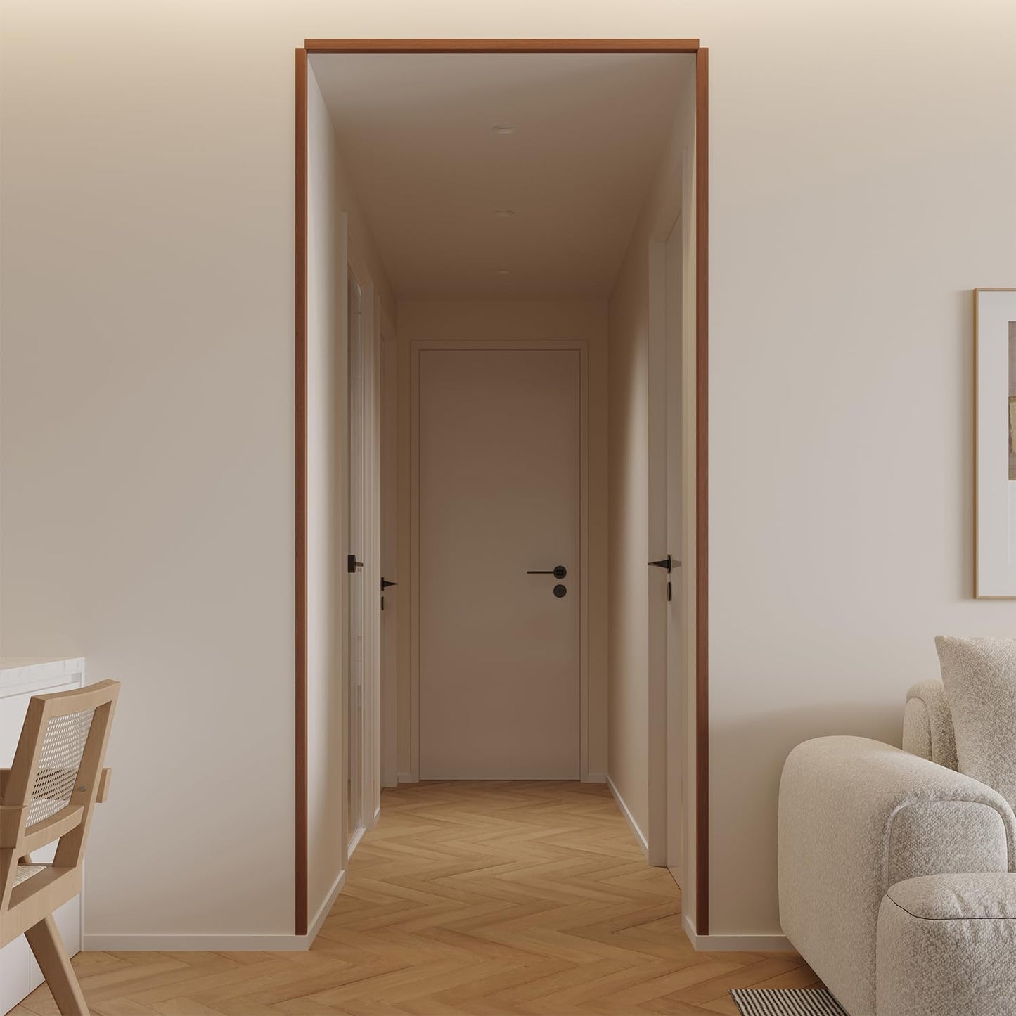 Wall Corner Protector 3PCS 45" Corner Molding Trim Walnut Wood Grain Corner Trim Decorative Strips for Door and Window Frames Mirror Edges Ceramic Tiles, and Wooden Wall Edges.