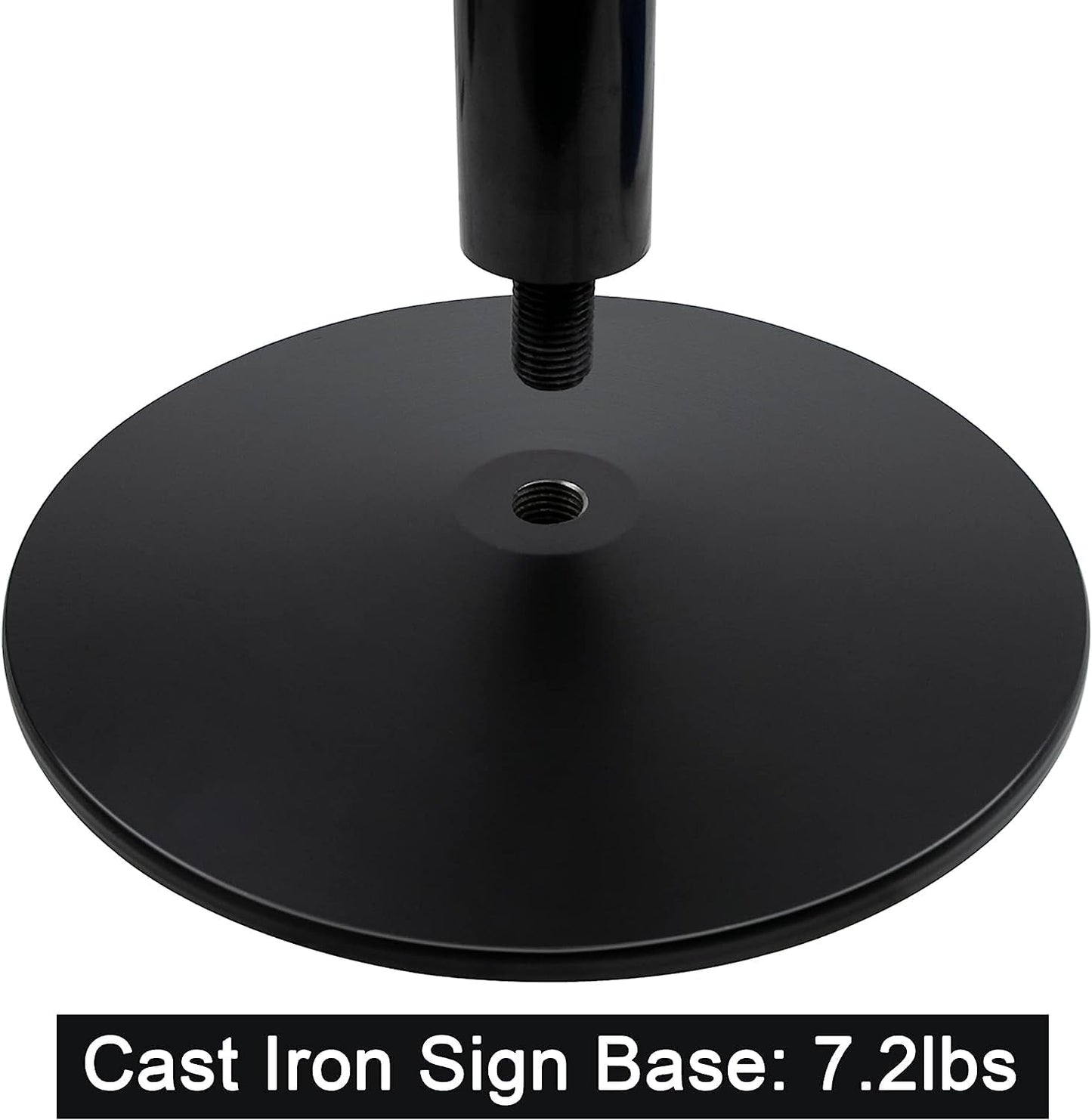Parking Sign Post 48" Heavy Duty Cast Iron Parking Signs Stand, Movable Sign Stand for Hanging Signs, Black (2 Packs, 15pounds)