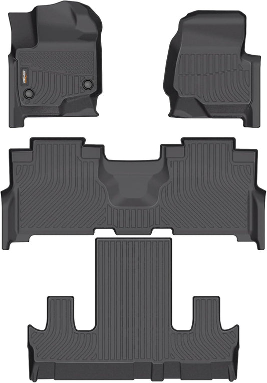 Binmotor-Floor Mats for for Ford Expedition Max 2021-2025(Only for 7Seats, with 2nd Row Bucket Seat), TPE All Weather Car Mats for Ford Expedition Accessories for Car Floor Mat All Weather