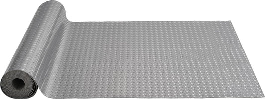 VEVOR Garage Floor Mat, 19 x 4.9 FT PVC Garage Flooring Roll, Non-Slip Diamond Texture, 93.65 sq.ft Covering Space, Garage Mats for Under Cars, for Gyms Boats Car Trailer, Gray