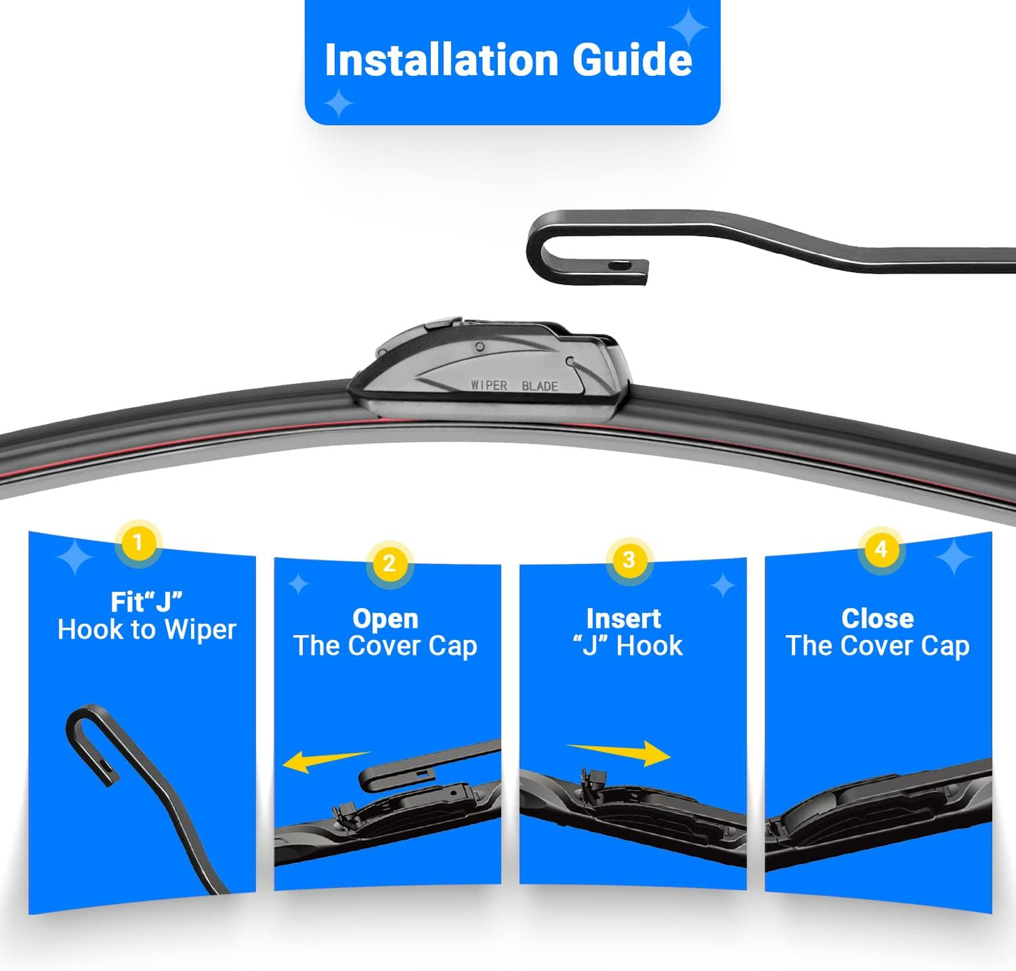 Windshield Wiper Blades Replacement for Mazda CX3 CX-3 2016 2017 2018 2019 Original Factory Quality Front Rear Wipers Blade Set for My Car - 22" 19" 10" (Pack of 3)