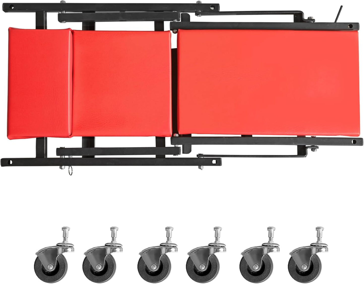 TCE 36" Rolling Foldable Automotive Creeper, 2-in-1 Garage Shop Creeper, Car Creeper,for Auto Repair, 300 Lbs Capacity, Red, TAM6505RU Torin