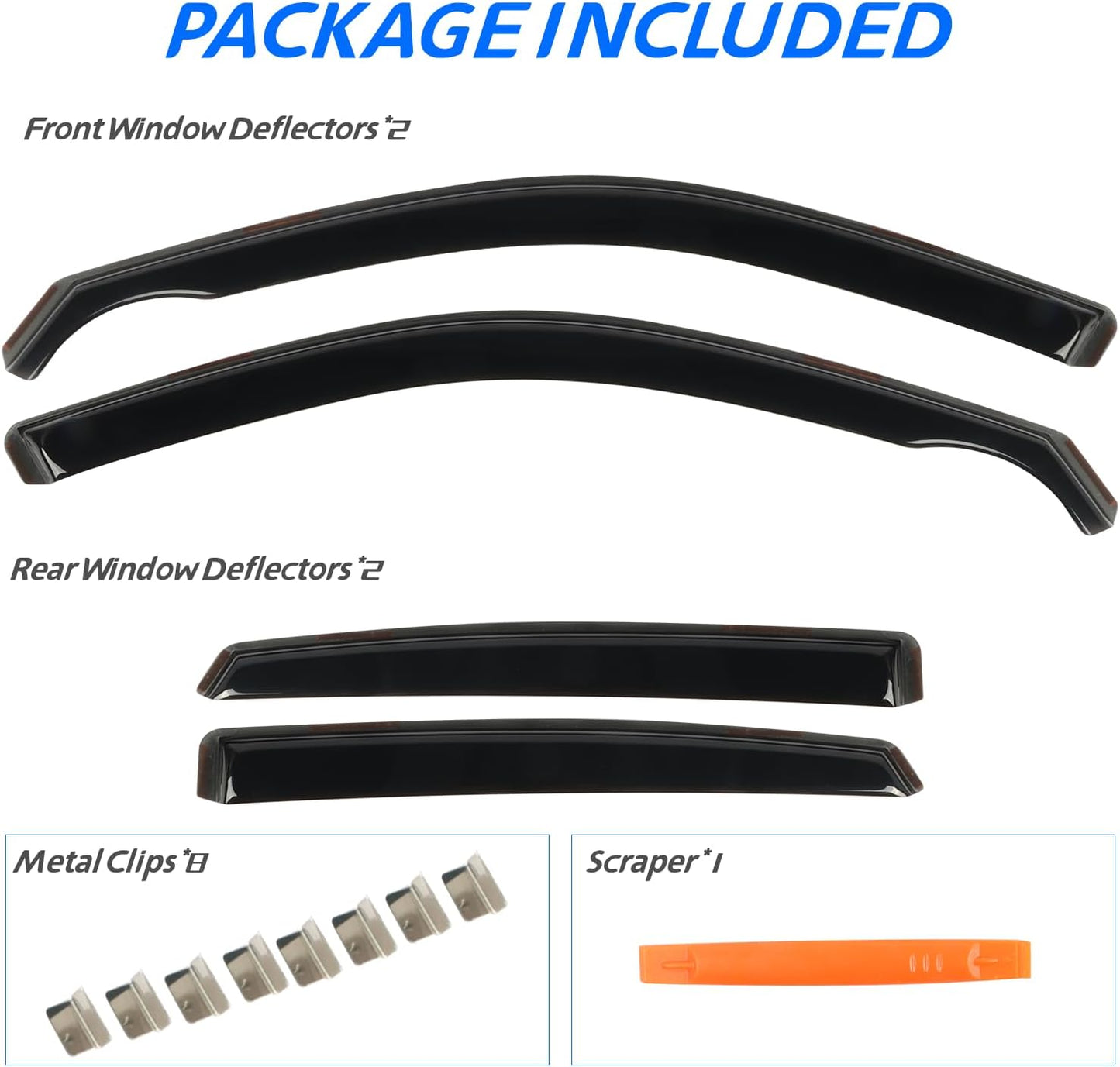 4pcs in-Channel Rain Guards Fit for 2022 2023 2024 Honda Civic Hatchback，Smoke Tinted Window Visors Sun Shields, Wind Deflector, Durable Vent Visors Shade