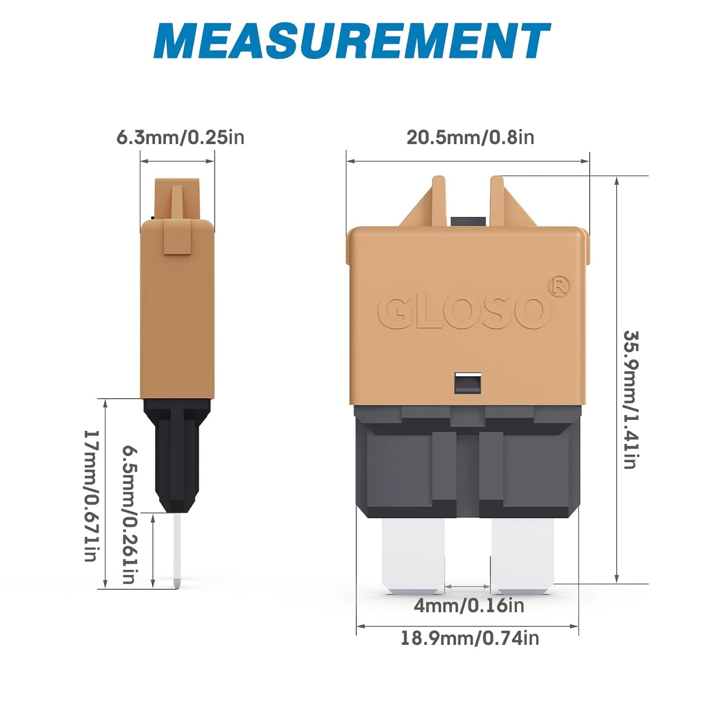 GLOSO Circuit Breaker E39 (T3) Manual Reset Fuse For Car Truck RV Automotive Marine Boat Trolling motor & Custom Wiring Audio battery protection/Low Profile ATC/ATO (7.5A - 3 Pack)