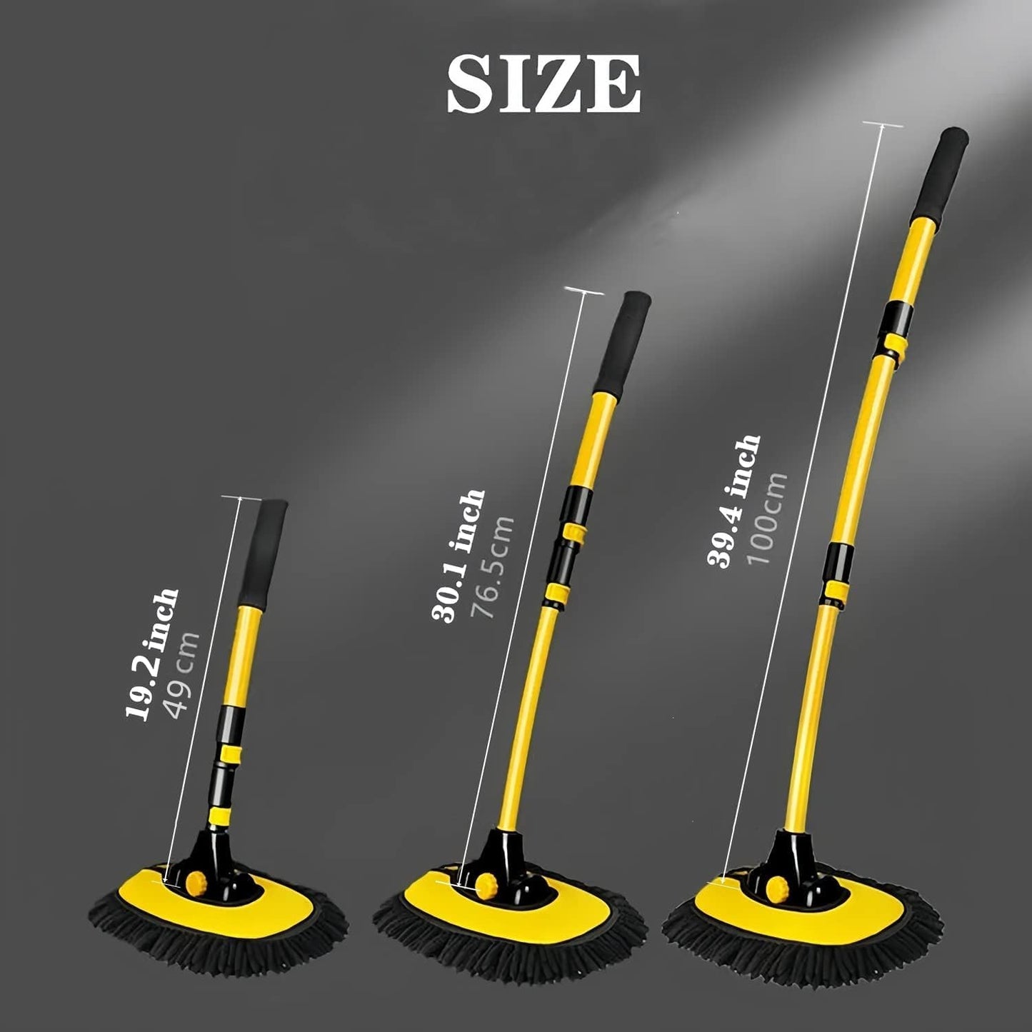 Upgrade Car Wash Brush Mop with Long Handle,Microfiber Mitt Car Cleaning Supplies Kit Car Wash Kit Tools Accessories