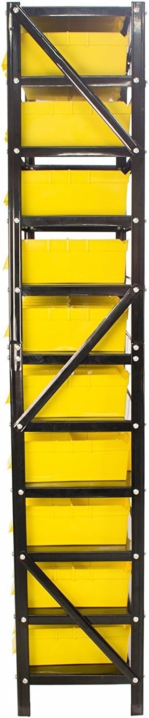 Erie Tools TLPB60 60 Parts Bin Shelving Organize with Plastic Bins for Garage, Shop, and Home Storage