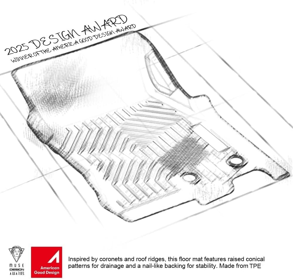 G-PLUS Floor Mats Fit for Ford F250 F350 F450 F550 Super Duty Crew Cab 2017-2024 with Under Seat Storage, All Weather TPE Custom Fit Heavy Duty Floor Liners 1st & 2nd Row Car Mats, Black