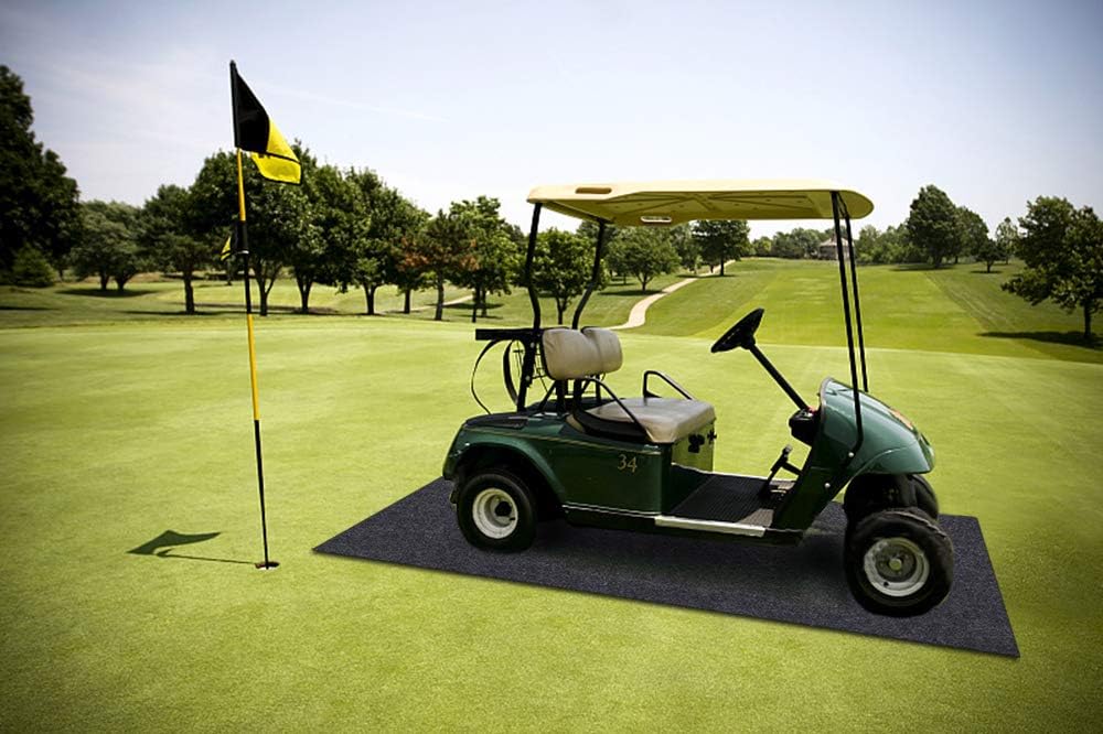 Motorcycle, Golf cart, Go-Kart, Mountain Bike Floor Mat,Absorbent Fabric,Anti-Slip and Waterproof Backing,Washable,Garage and Shop Parking Mats(6.7Feet x 6.7 Feet)