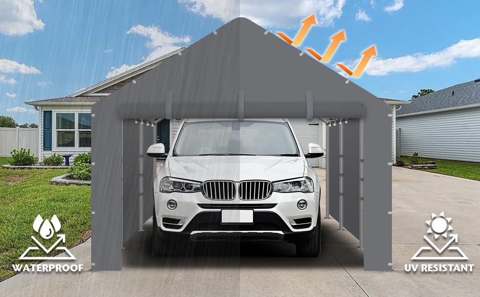 Sidewall Panel with Elastic Ball Bungees, for 10x20 FT or 12x20 FT Garage Party Tent Shelter - Gray, One Sidewall Panel Only