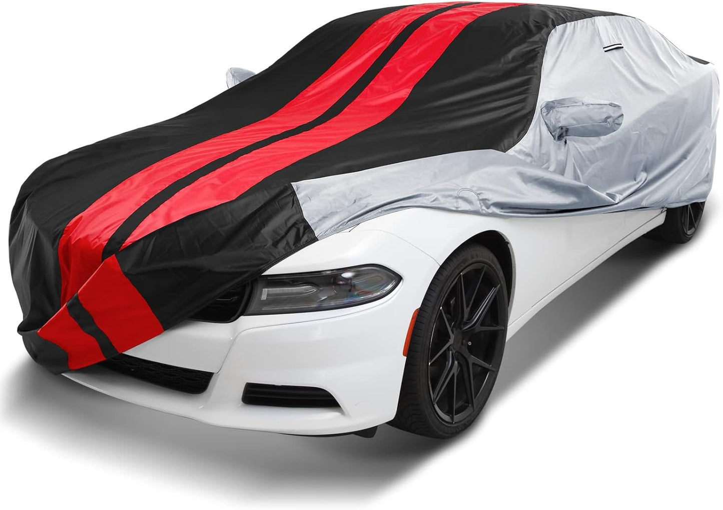 iCarCover Custom Car Cover Compatible with Charger 2006-2024, Waterproof All-Weather Rain Snow UV Sun Protector Full Exterior Indoor Outdoor Car Covers, Tribe (Gray/Black)