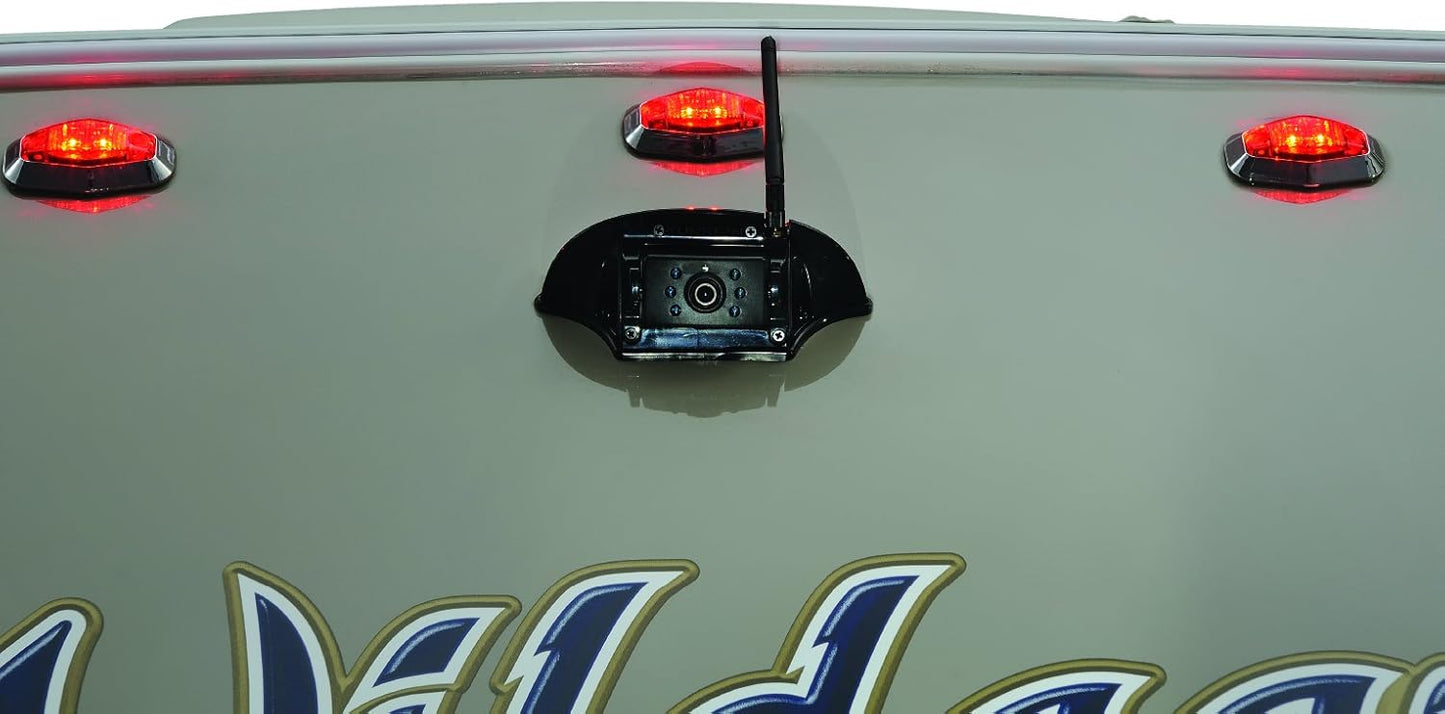 Furrion Vision S Wireless RV Backup Camera System with 5-Inch Monitor, 1 Rear Sharkfin, Infrared Night Vision, Wide-Angle View, Hi-Res, IP65 Waterproof, Motion Detection, Microphone - FOS05TASF