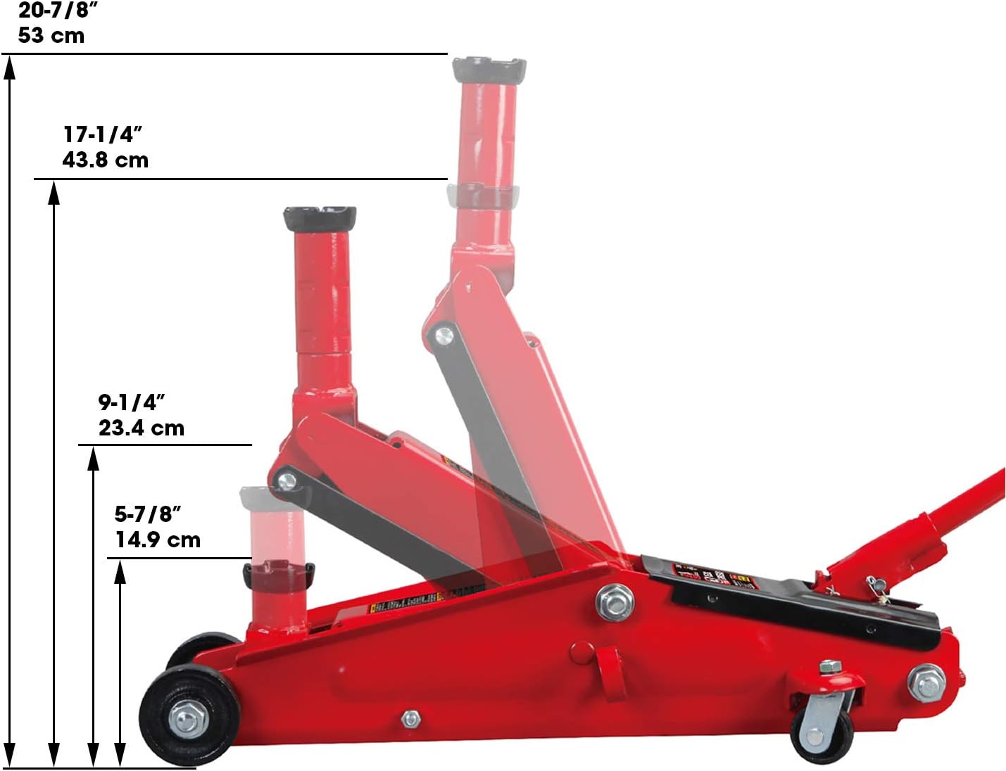BIG RED T83006 Torin Hydraulic Trolley Service/Floor Jack with Extra Saddle (Fits: SUVs and Extended Height Trucks): 3 Ton (6,000 lb) Capacity, Red