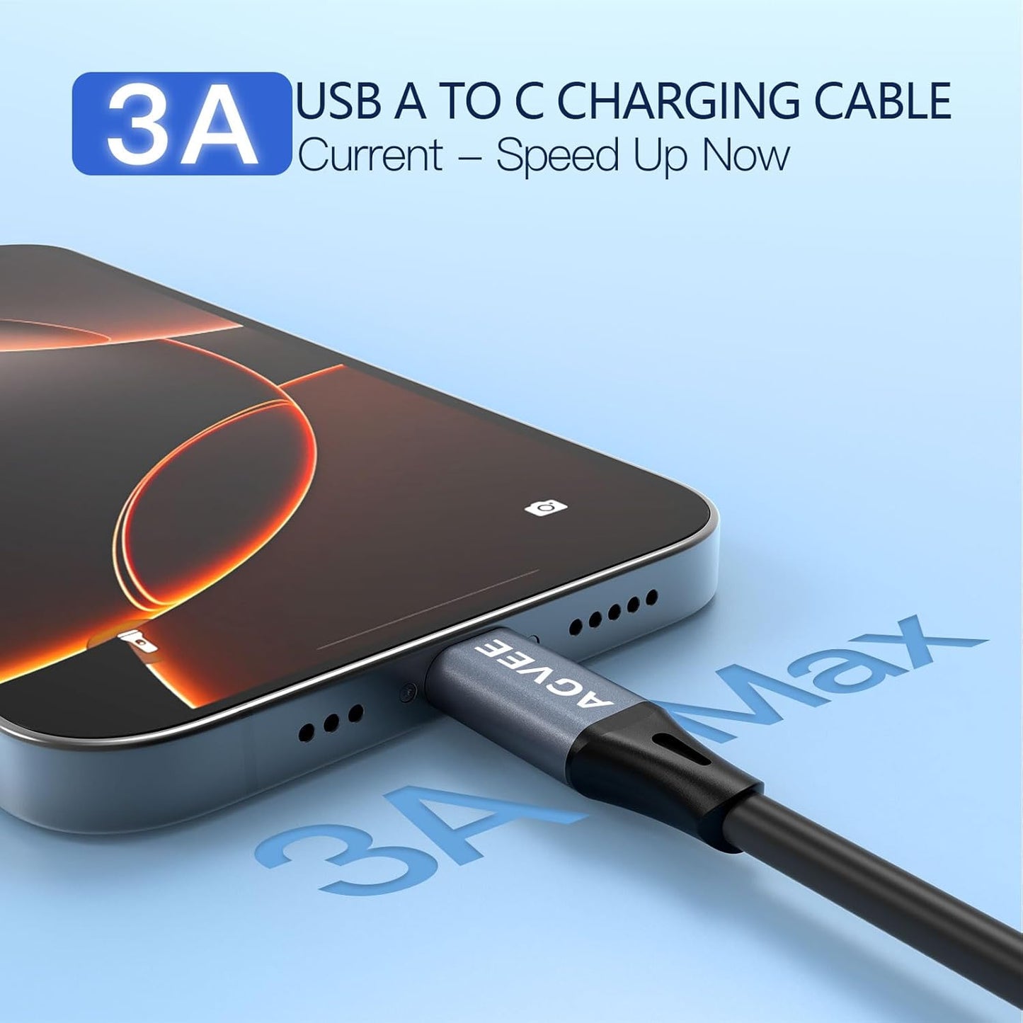 AGVEE 5ft Coiled Short USB to USB-C Charging Cable [USB-IF Certified] 3A Fast Charger Cord in Car for iPhone 16/15 CarPlay, Galaxy S25 S24 S23 S22 S21 S10 S9 S8, Google Pixel, Dark Gray