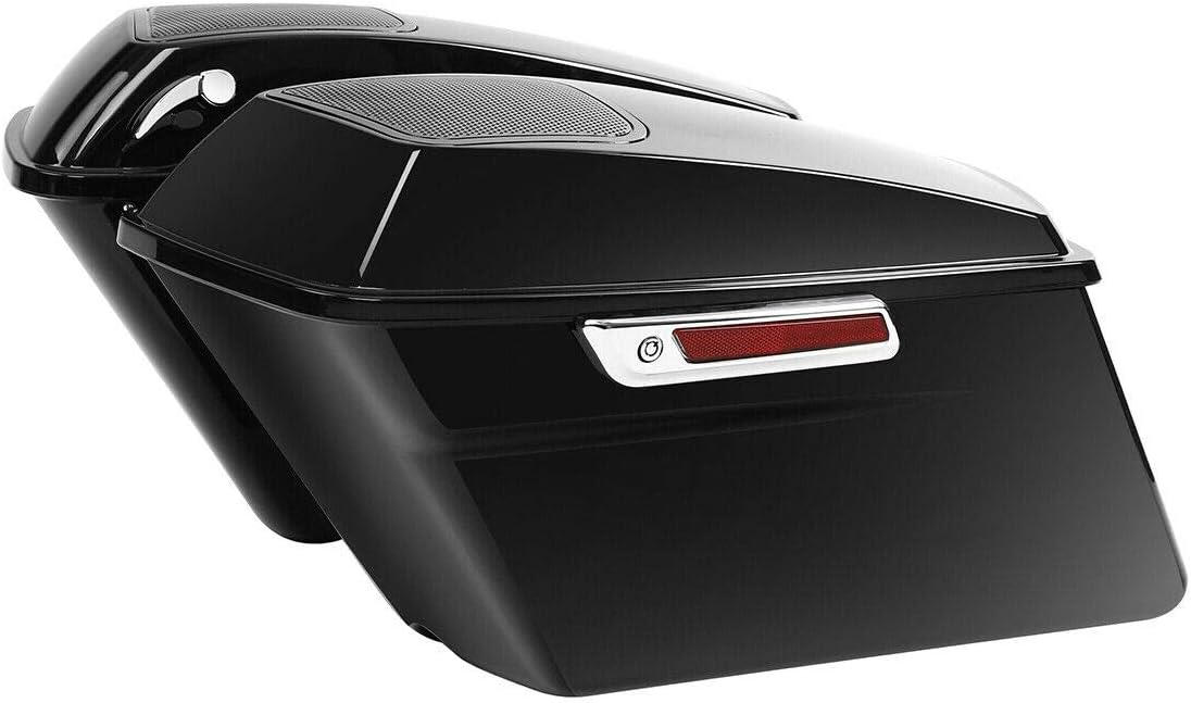Green-L Vivid Black Hard Saddlebags with 6x9 Cut Out Speaker Lids Fit for Harley Touring Road King Street Glide Electra Ultra 2014-2024