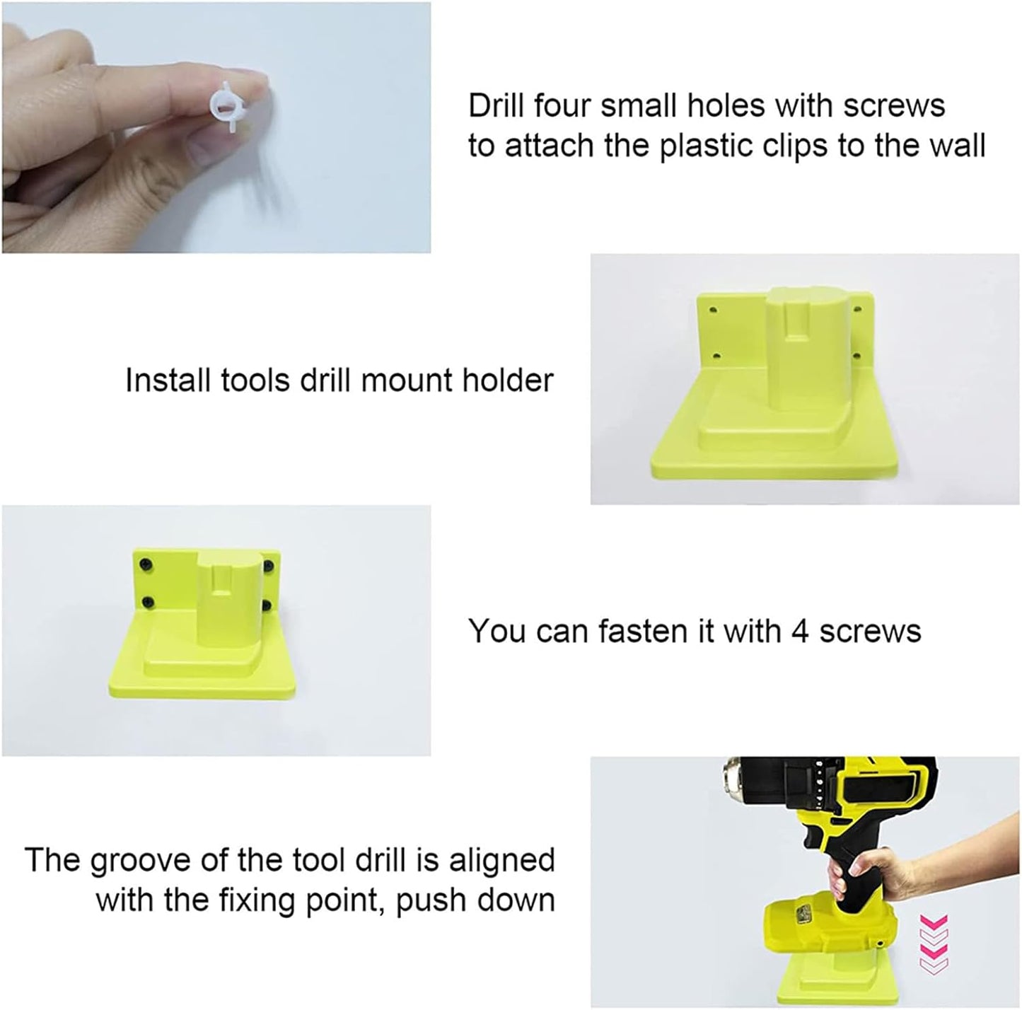 20 Pack Tool Holder Wall Mount Portable Compatible with Ryobi 18V Power Tool Holder Mount Hanger Storage Organizer with Screws Easy Installation for Workshop Garage