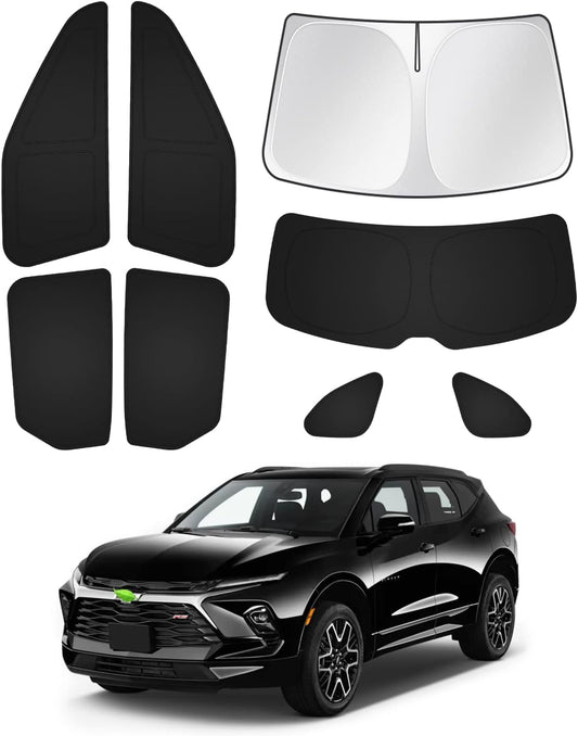 Windshield Sun Shade for 2019-2025 2026 Chevrolet/Chevy Blazer Accessories Side Rear Window Shade Cover Sun Visor Shield Privacy Protection Keep Vehicle Cool Black 8PCS