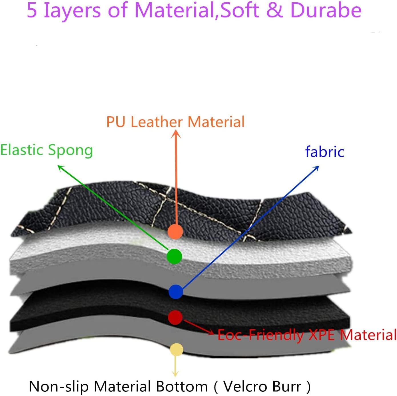 Custom All-Weather Protection Luxury Leather Floor Mats for Cars SUVs Trucks According Anti-Slip Leather Floor mats ﻿ (34,Gray and Black White)