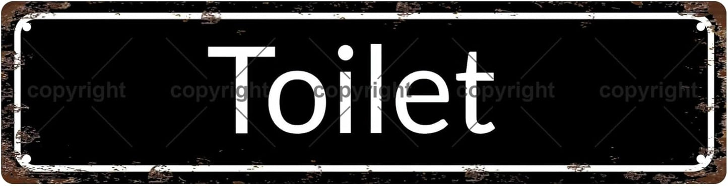 Toilet Vintage Metal Tin Sign, Street Sign, Home Decor, Room Decor, Wall Decor, Bathroom Decor, Bar Decor, Cafe Decor, Garage Decor, 16 x 4 Inch