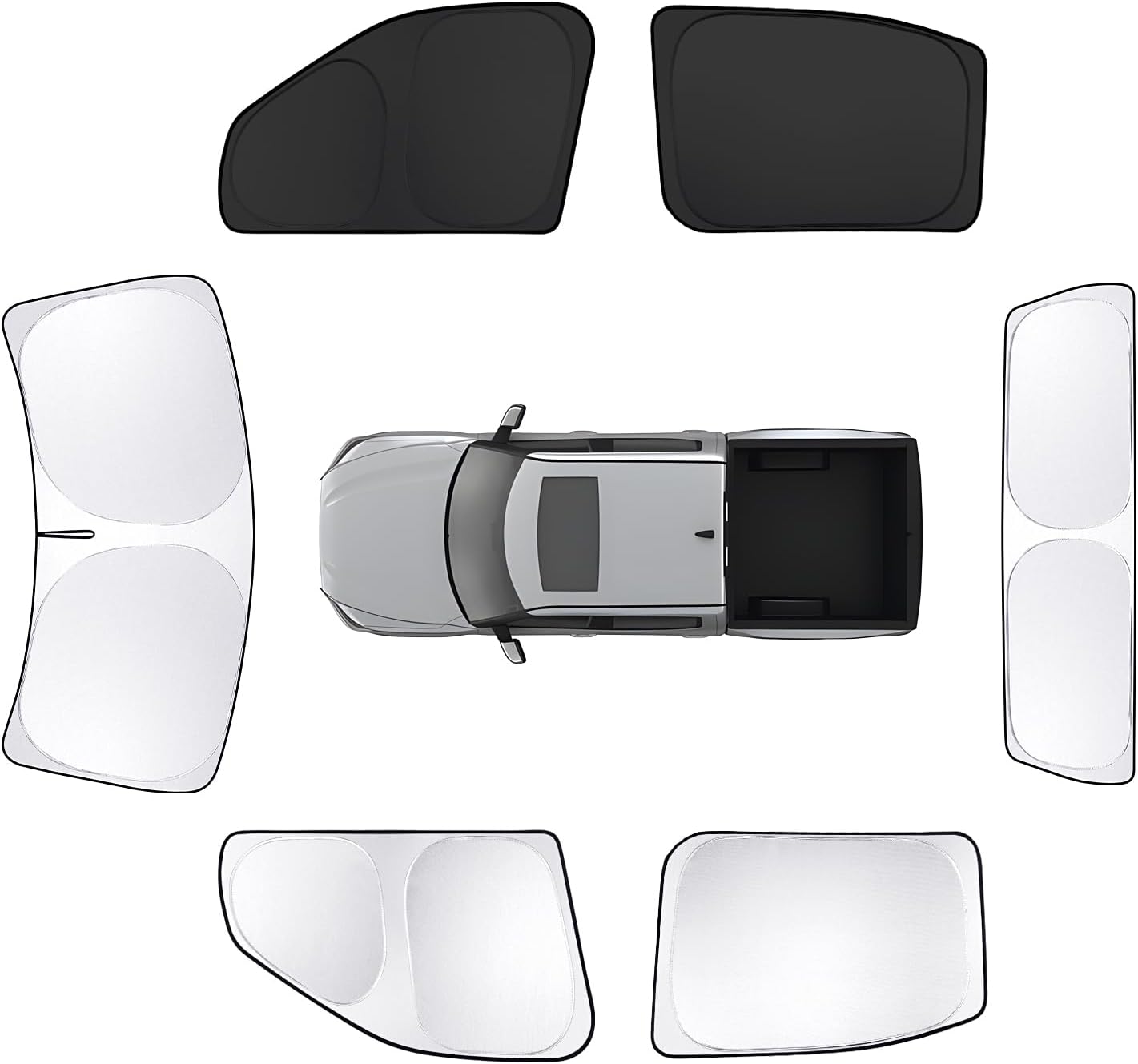 6pcs Car Window Shades for Toyota Tundra 2022-2025 Accessories,Windshield Side Rear Full Sunshade,Sun Visor UV Blocking, Privacy Protection and Blackout for Camping Outdoor