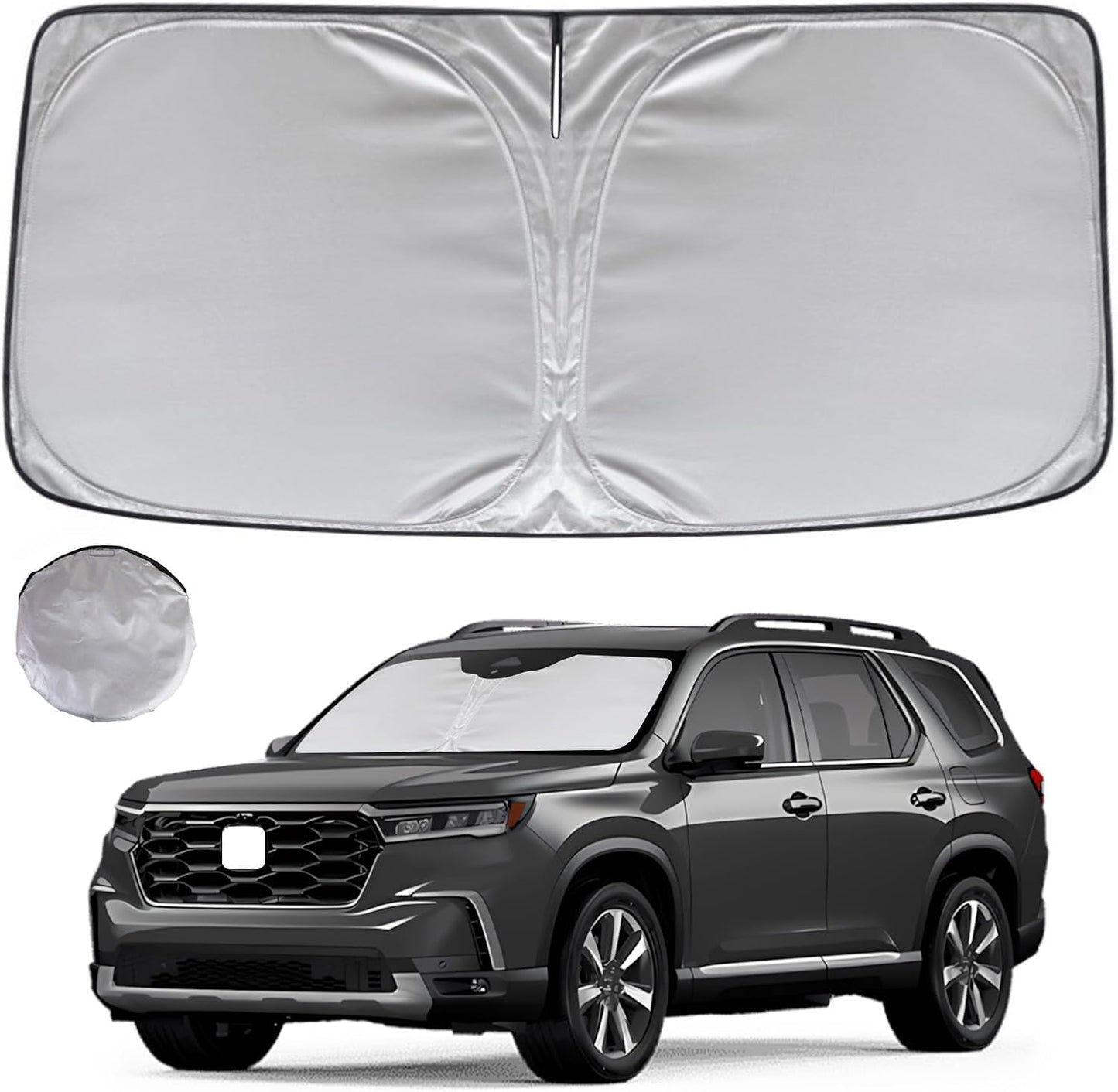 KAYZT Windshield Sun Shade for 2016-2024 Honda Pilot Foldable Sunshade Front Window Custom Fit Car Accessories