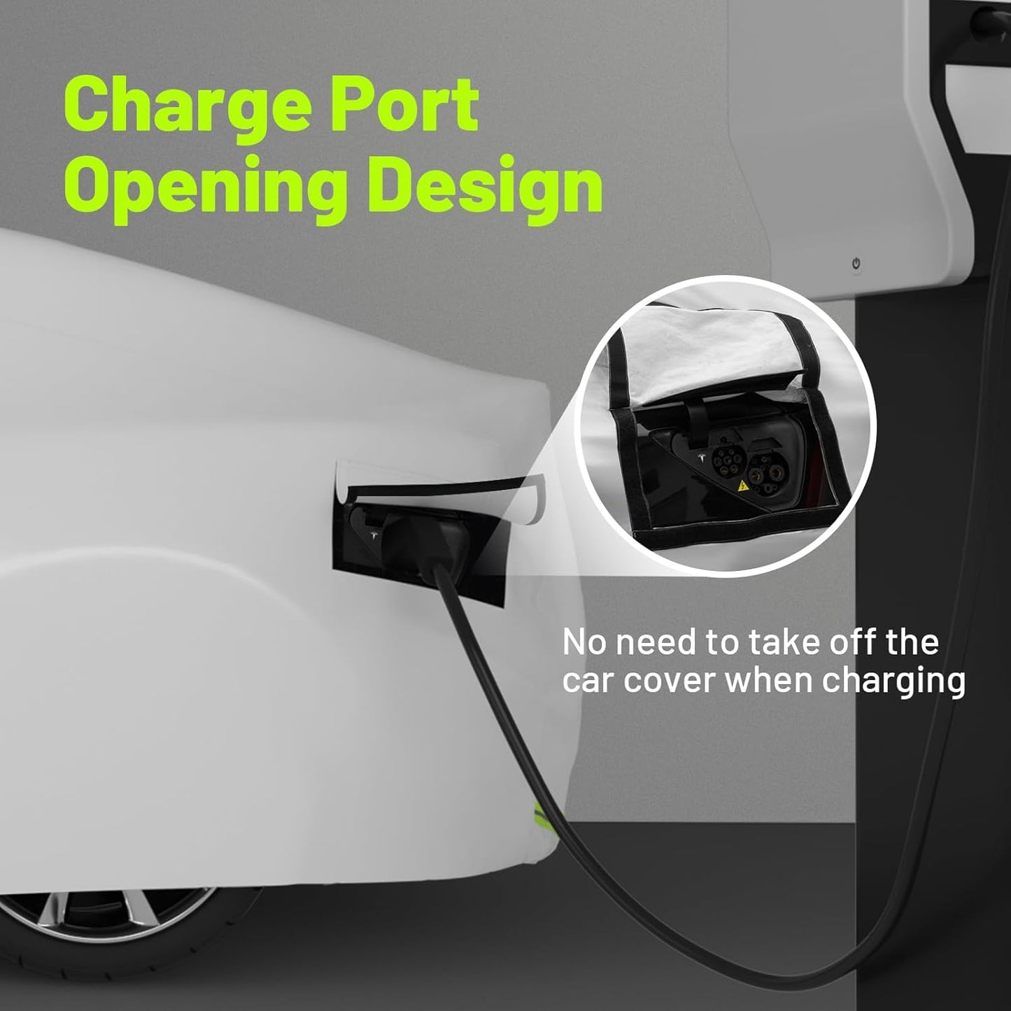 Favoto Car Cover for Model 3 - Custom Fit for Tesla Model 3 Cover 6 Layers Waterproof All Weather Outdoor Rain Snow Sun Protection with Charging Port Ventilated Mesh Door Zipper