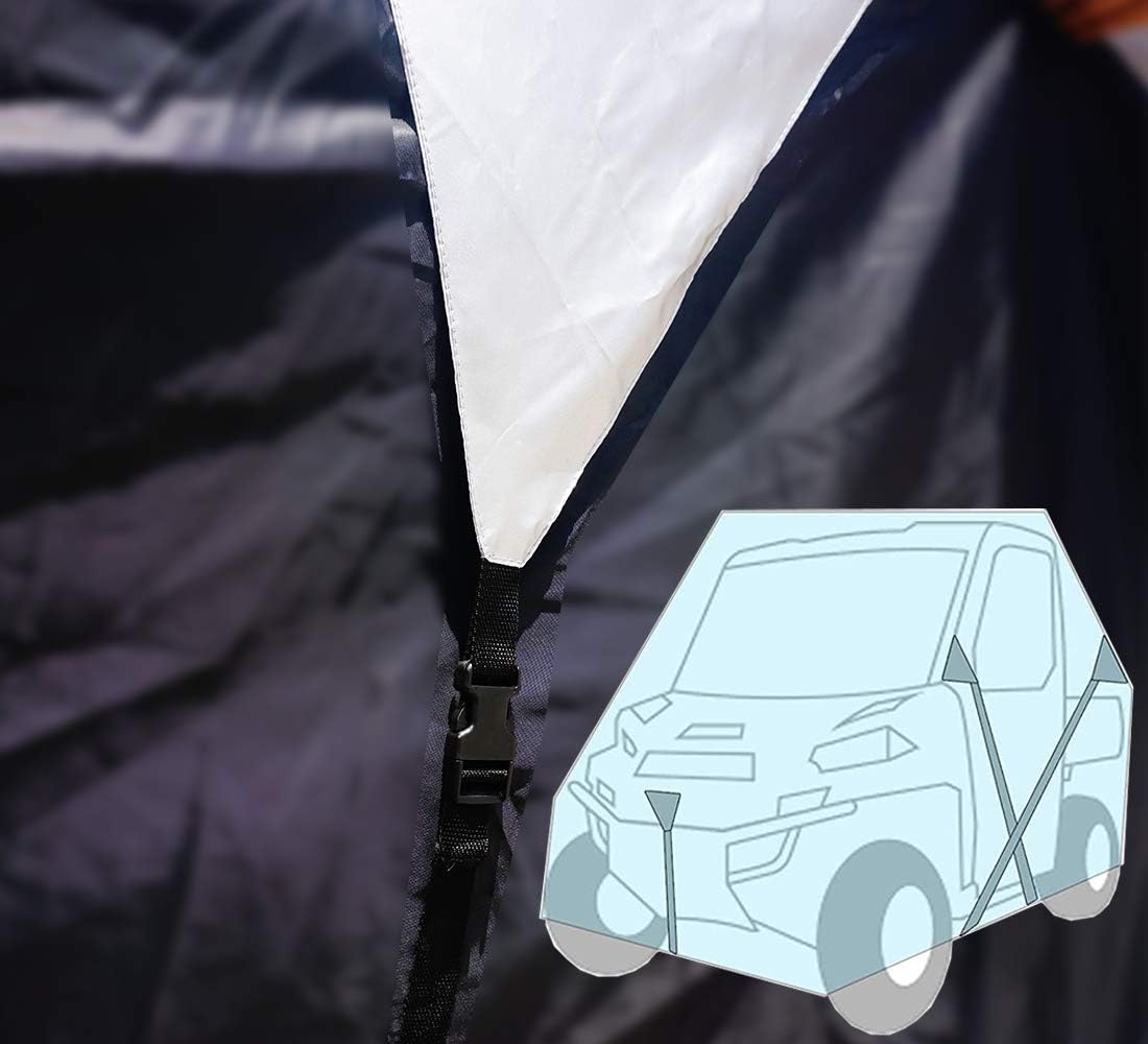 UTV Cover with Heavy Duty 420D Oxford Fabric, Side by Side UTV Cover Protects from Rain, Hail, Leaves and UV, 165’’x70’’x75’’ Utility UTV Cover Fit Polaris Can-Am Defender