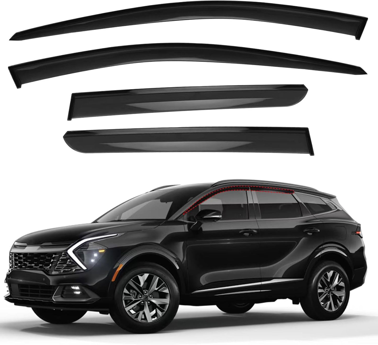 ZONFANT Window Rain Guards, Side Window Deflectors, Sun Visor Rain Vent Window Guards (4 Pcs) Compatible with KIA Vehicle 2023 2024 2025 Sportage