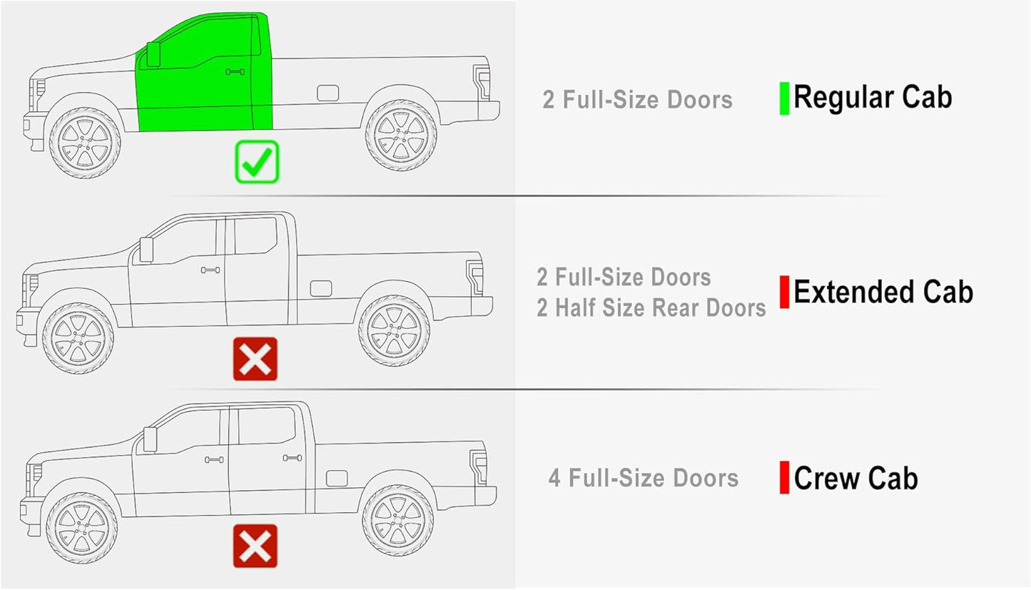 APS Drop Steps Running Boards Compatible with Ford F-150 2015-2025 Standard Cab (Excl. 22-25 Lightning EV) & 2017-2025 F-250/350 Super Duty | 304 Stainless Steel Side Steps | 5-Year Warranty