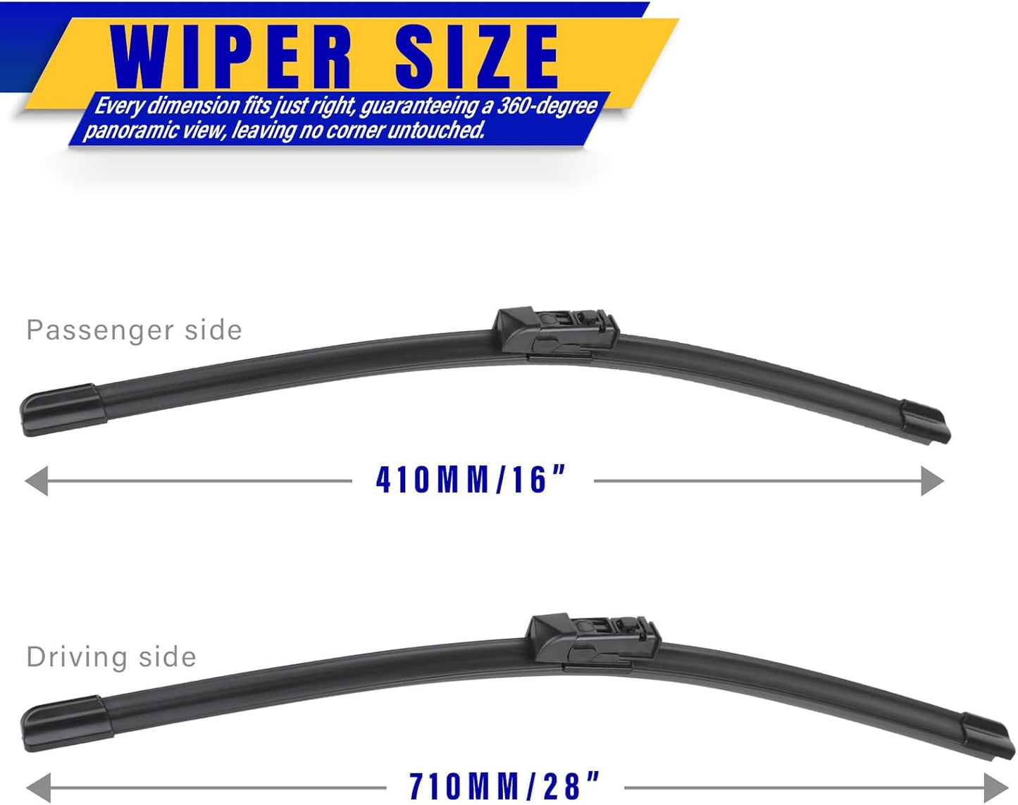 2 wipers Replacement for 2017-2018 2021 Toyota Prius Prime, Windshield Wiper Blades Original Equipment Replacement - 28"/16" (Set of 2)