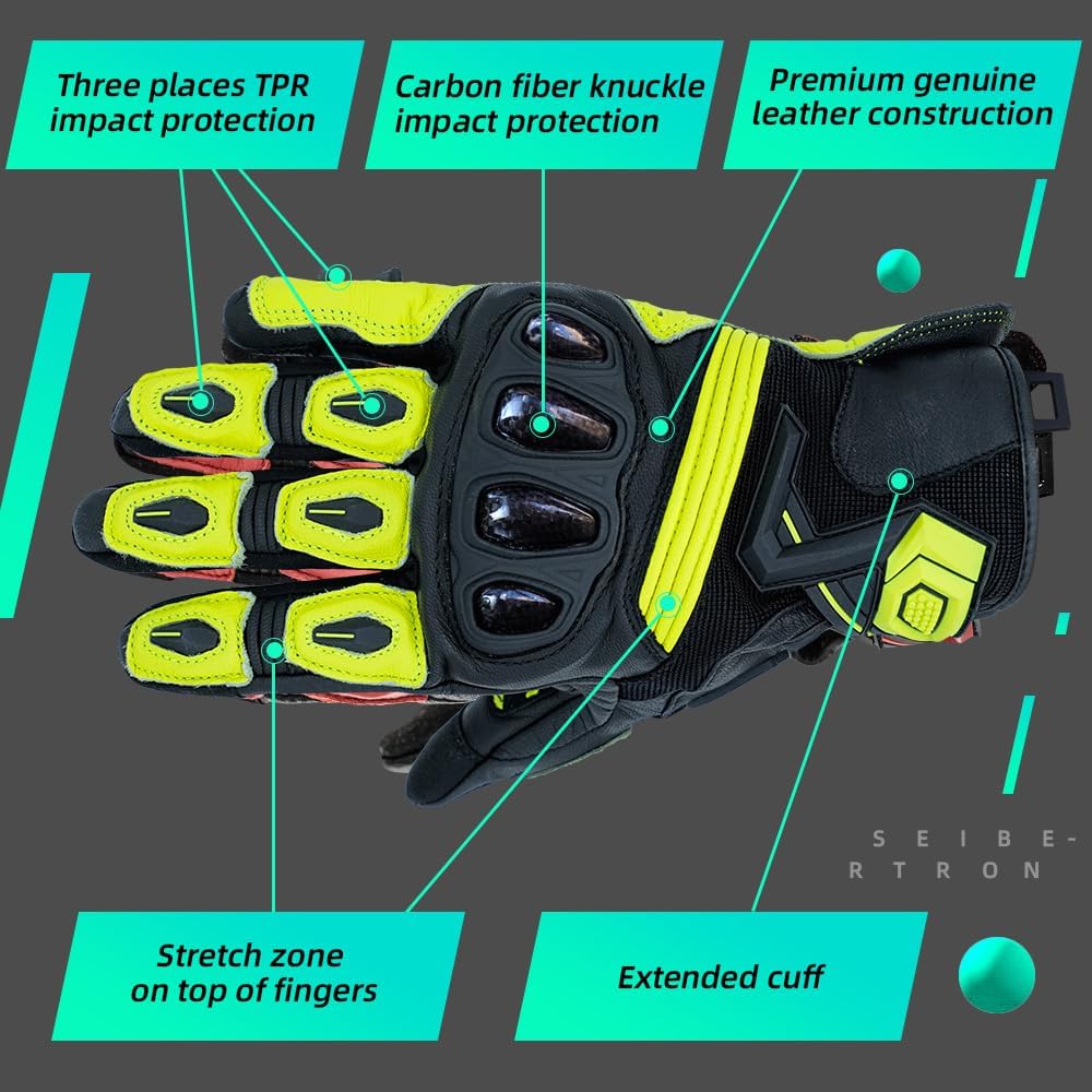 Seibertron SPS Series Touchscreen Motorcycle Motocross BMX ATV MTB Bicycle Cycling Full or Half Finger Gloves Adult and Youth