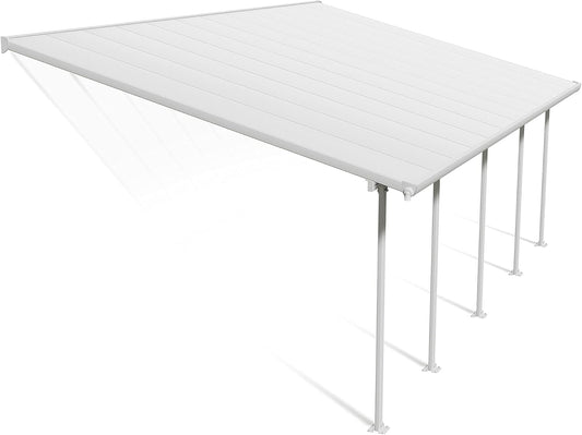 Palram - Canopia Feria 13 Ft. x 26 Ft. Carport Aluminum Metal Frame and Polycarbonate Panels Car Port for Outdoor Driveway to Protect Car, Truck, RV, Trailer, Boat, Equipment Storage(White)