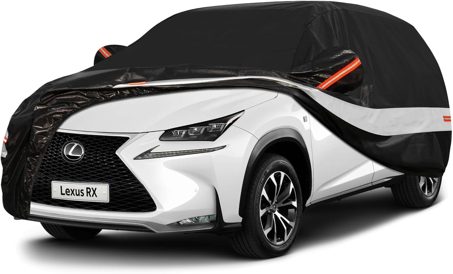 10 Layers SUV Car Cover Custom Fit for Lexus RX350 RX450 RX500(2015-2024) Waterproof All Weather for Automobiles, Outdoor Full Cover Sun UV Rain Protection with Cotton.Black