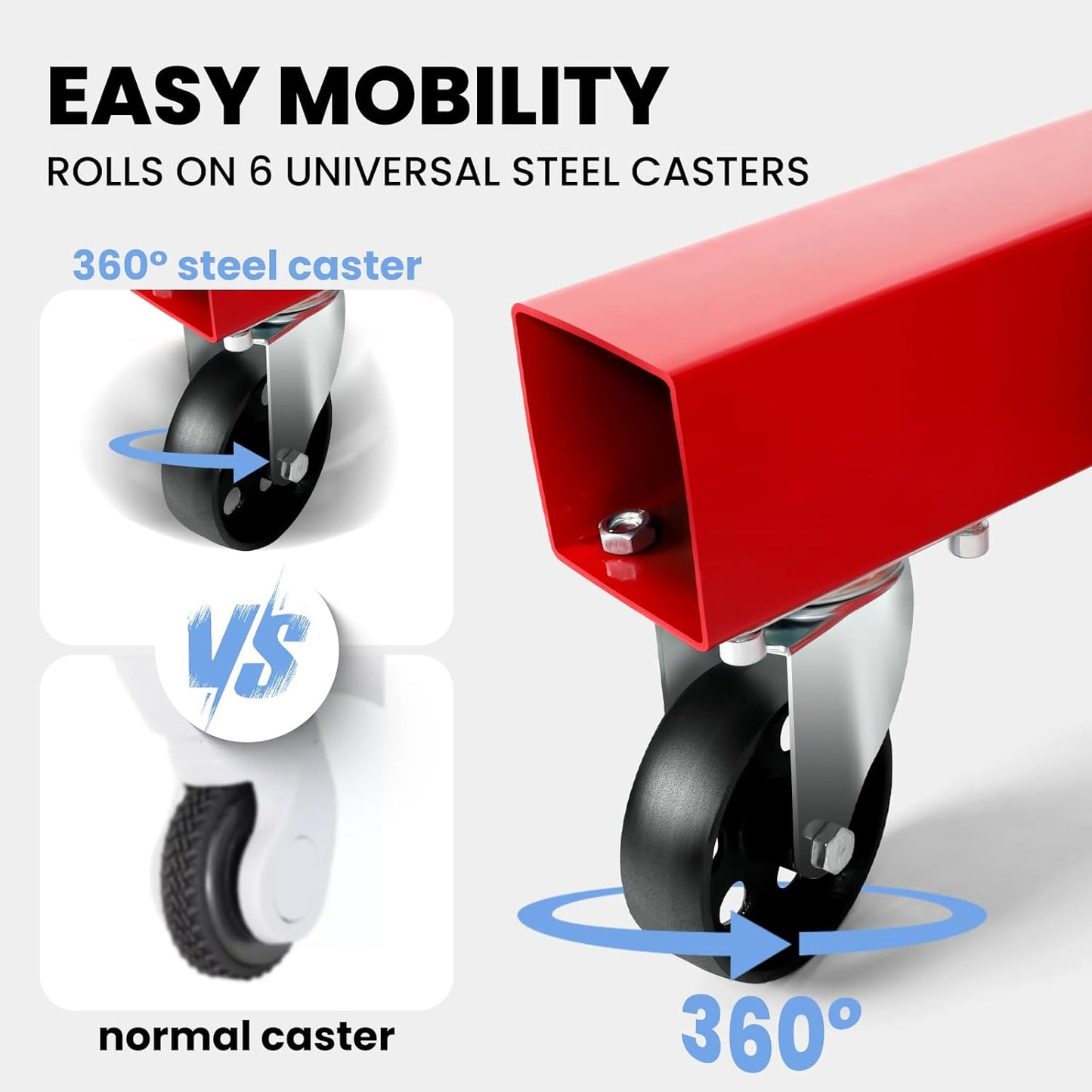 Engine Hoist 2 Ton Folding Cherry Picker Engine Hoist, Heavy Duty Alloy Steel Hydraulic Engine Stand with 8 Ton Hydraulic Pump, Engine Lift for Workshops, Warehouses, Red (Engine Hoist)