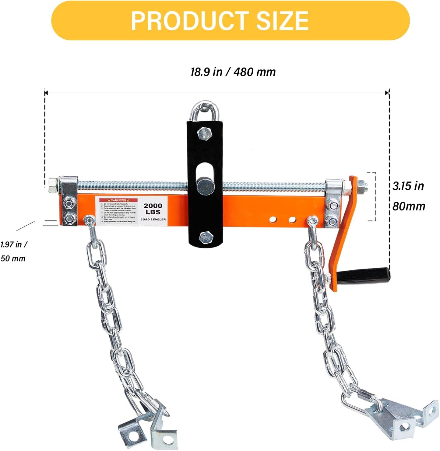 Engine Support Bar 2000 Lbs Load Lever Motor Lift Tool Heavy Duty Leveler (Lever)