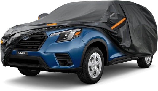 Kayme 7 Layers SUV Car Cover Custom Fit for Subaru Ascent (2018-2025) Waterproof All Weather for Automobiles,Outdoor Full Cover Rain Sun UV Protection.Black