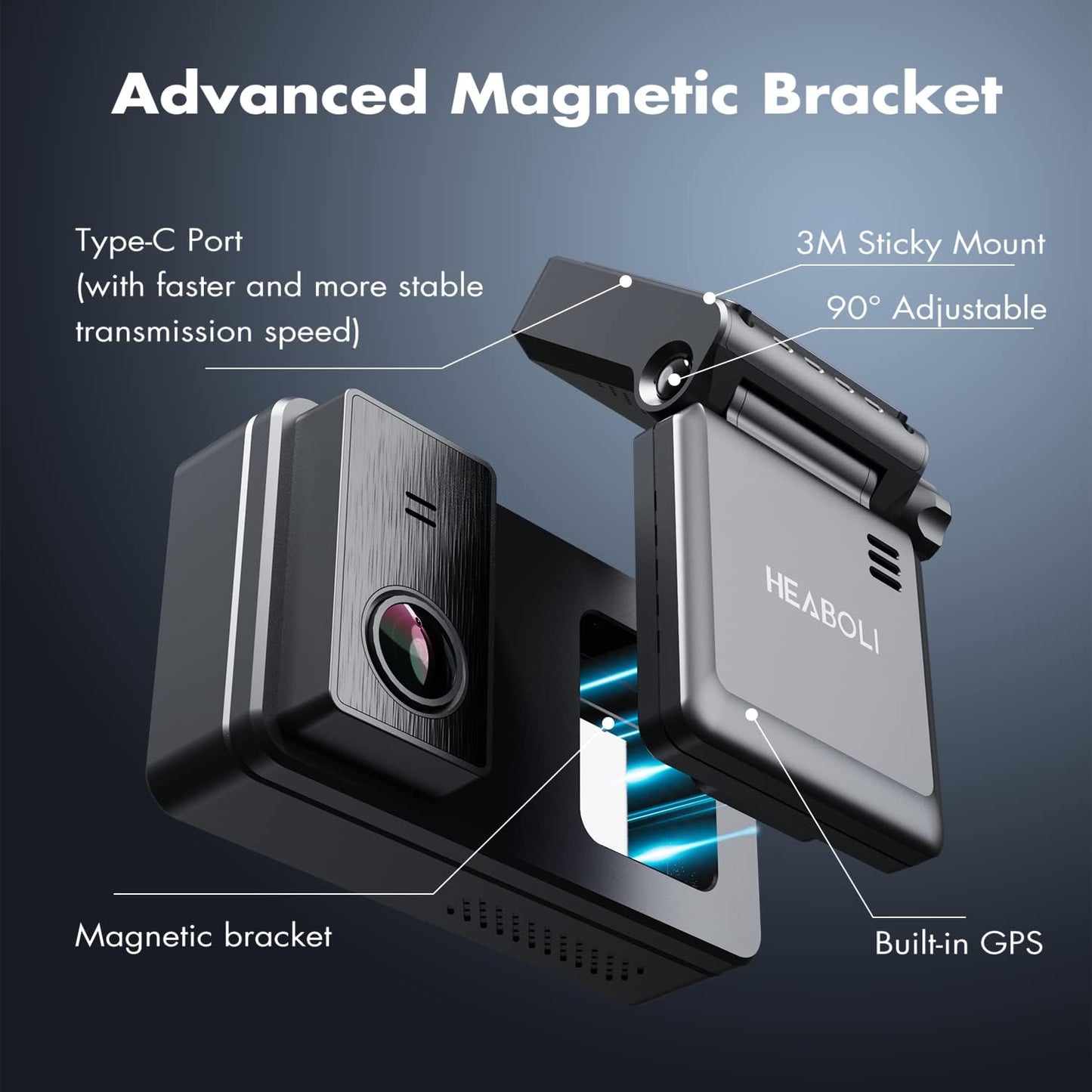 4K Dual Dash Cam Front and Rear, Wi-Fi GPS, 3 Inches IPS Touch Screen, Car Camera Driving Recorder with Night Vision, Parking Mode