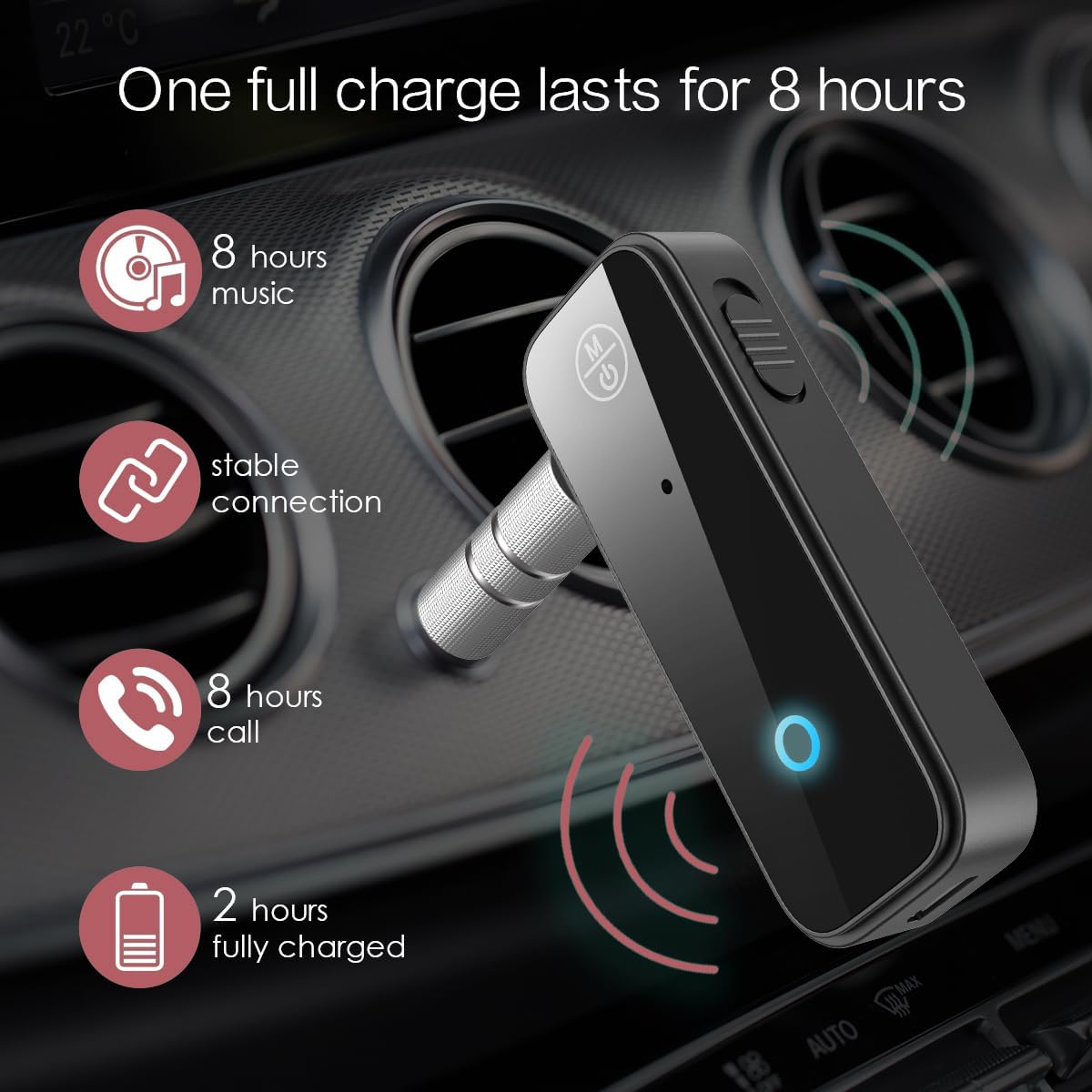 LOFICOPER Bluetooth Aux Adapter for Car, 2 in 1 Wireless Transmitter Receiver With 3.5mm Aux Port, for TV, Headphones, Speakers