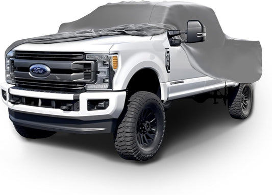 Car Covers Weatherproof Max Truck Cover & Warranty Compatible with Ford 1999-2019 F-250 SuperCab, 6.75 with Camper Shell– Outdoor Cover, Prevents Theft with Cable Lock